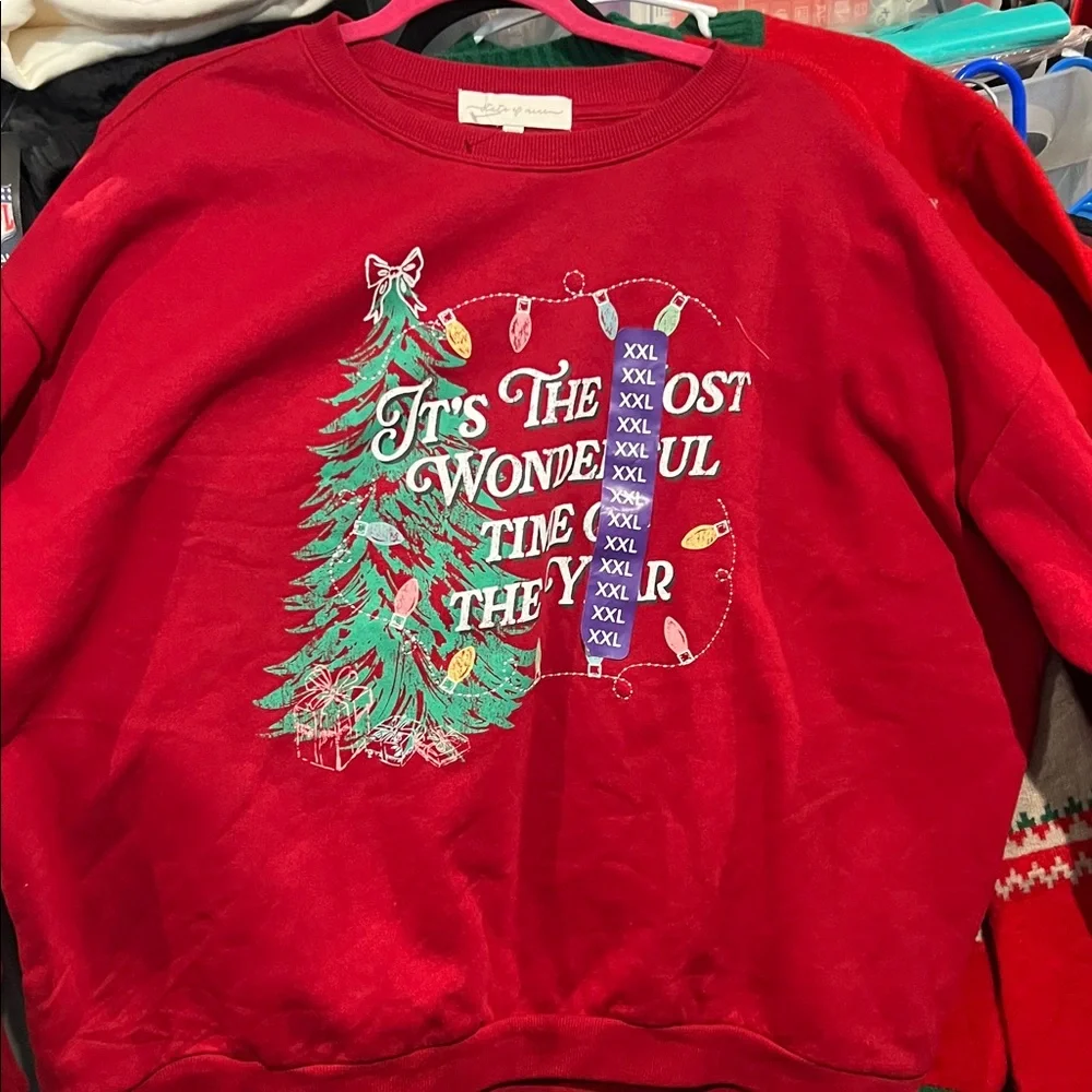 Ladies state of mind  most wonderful time of the year holiday sweatshirt - Picture 8 of 8